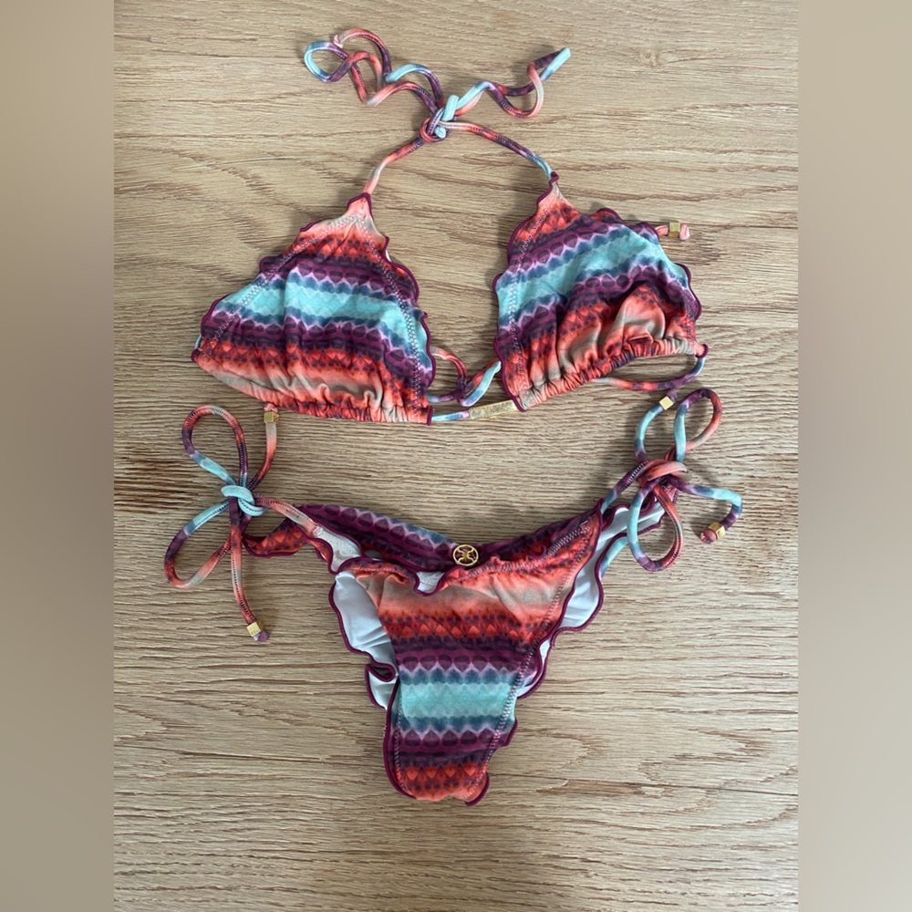 Vix Swimwear Ripple Bikini Brazilian Coverage Size S